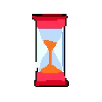 Focus sand timer kids pixel art vector illustration Stock Illustration