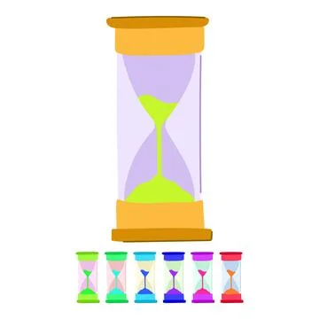 Focus sand timer kids vector cartoon graphic 库存插图