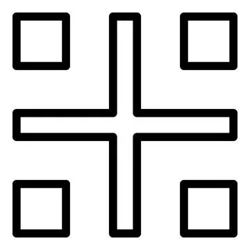 Focus scanning icon outline vector. Qr code 库存插图