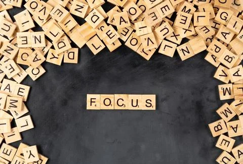 Focus Scrabble Tiles 스톡 사진