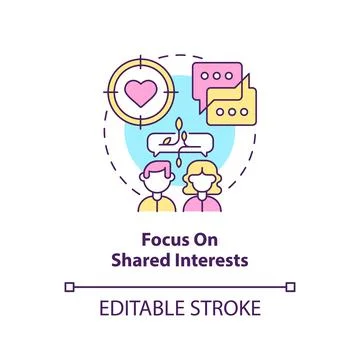 Focus on shared interests concept icon Stock Illustration