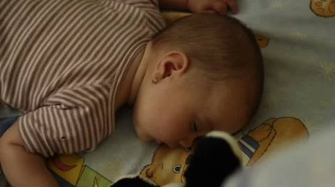 Focus Shift Sleeping Baby Stock Footage 41260600