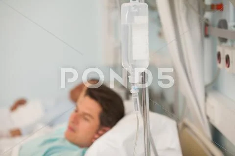 Focus shot on an intravenous drip and stand Stock Photos