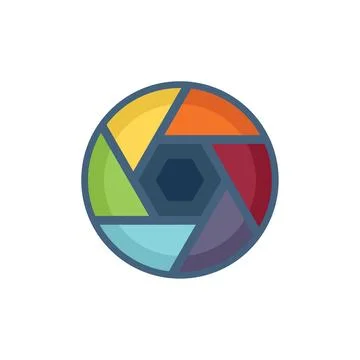 Focus shutter icon flat vector. Work goal Stock Illustration
