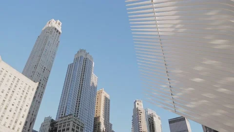 Focus in on skyscrapers Video stock 131970744