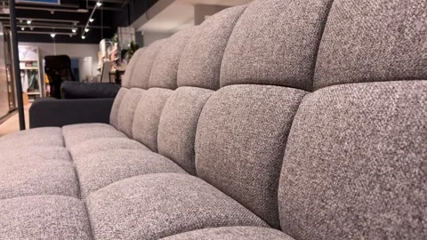 Focus On The Sofa In The Store, Slider Shot Stock Footage 252154468