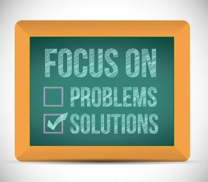Focus on solutions check mark illustration Stock Illustration
