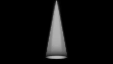 Focus spotlight animation with soft expanding light cone on black background. Stock Footage 323967133