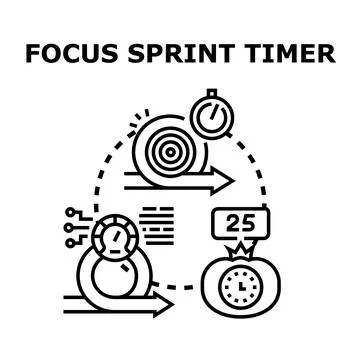 Focus sprint timer for agile project development Stock Illustration