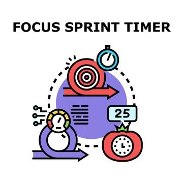 Focus sprint timer for agile project development Stock Illustration