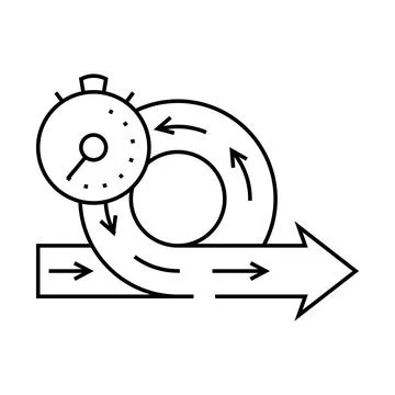 Focus sprints time management line icon vector illustration Illustrazione stock