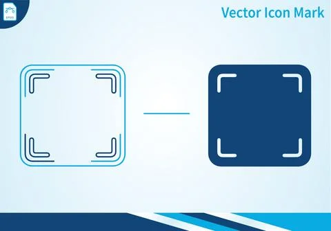 Focus square vector icon mark illustration with outline and solid. Stock Illustration