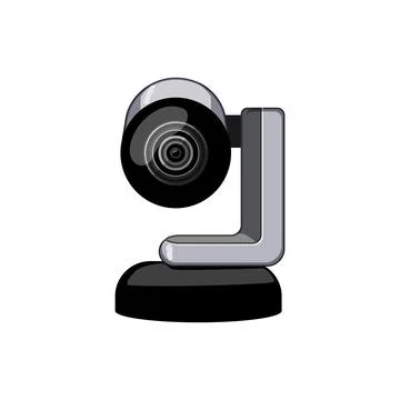 Focus table web camera cartoon vector illustration Stock Illustration