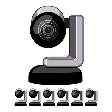 Focus table web camera cartoon vector graphic Stock Illustration