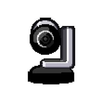 Focus table web camera pixel art vector illustration Stock Illustration