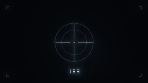 Focus on target with numbers in a dark background 動画素材 338200717