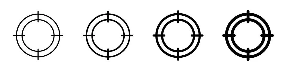 Focus target vector isolated icons. Target goal icon target marketing aim. Stock Illustration