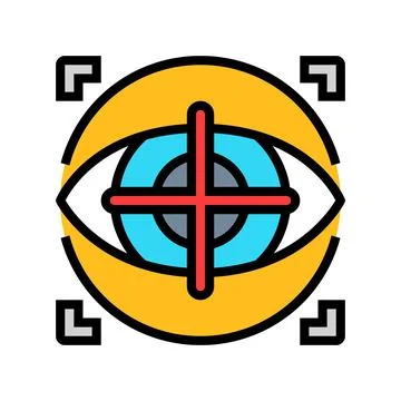 Focus test optometry vision eye color icon vector illustration Illustrazione stock