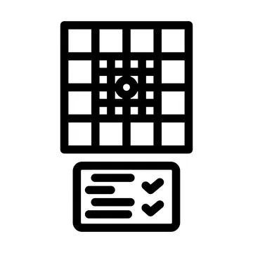 Focus test optometry vision eye line icon vector illustration イラスト素材