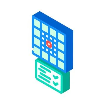 Focus test optometry vision eye isometric icon vector illustration Illustrazione stock