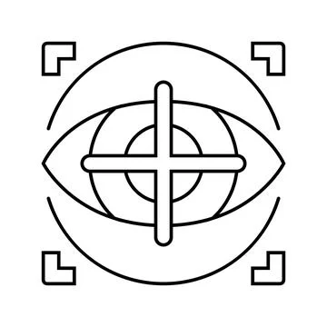 Focus test optometry vision eye line icon vector illustration Stock Illustration