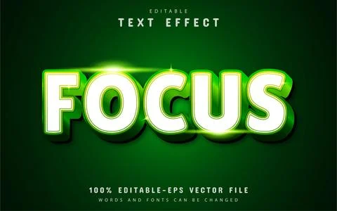 Focus text effect with green gradient Stock Illustration