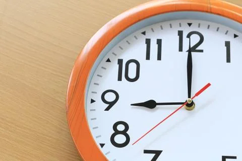 Focus time in clock of nine o'clock for the design in your business concept. Stock Photos