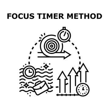 Focus timer method for productivity and time management イラスト素材