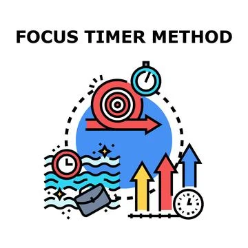 Focus timer method for productivity and time management イラスト素材