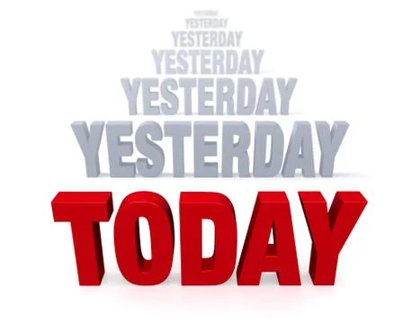 Focus on today, not yesterday Stock Illustration