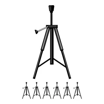 Focus tripod camera cartoon vector graphic Stock Illustration