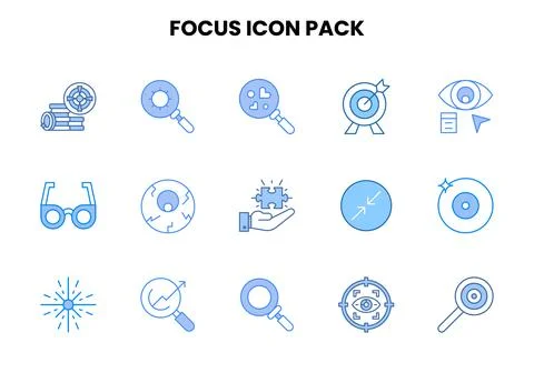 Focus Two Colour Graphics Icons Pack 库存插图