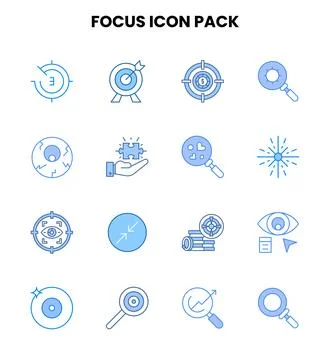 Focus Two Colour UI Icons Pack Stock Illustration