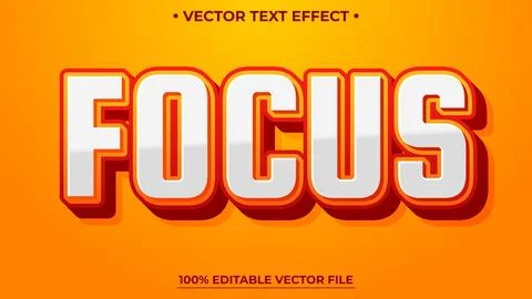 Focus typography premium editable text effect 库存插图