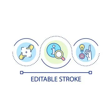 Focus on useful information loop concept icon Stock Illustration