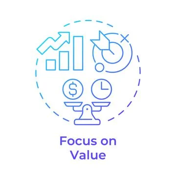 Focus on value blue gradient concept icon イラスト素材