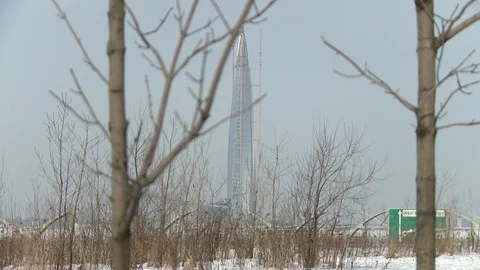 Focus video of sky-scraper construction site Video stock 119061487