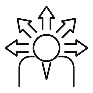 Focus vision icon outline vector. Social business Stock Illustration
