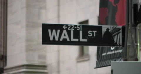 Focus Into Wall Street Sign in Manhattan New York 4k Stock Video Stock Footage