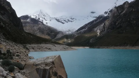 Focus On white mountain range, Callejon de Huaylas, Perù Huaraz, Stock Footage 106447217