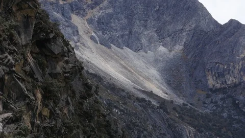 Focus On white mountain range, Callejon de Huaylas, Perù Stock Footage 106450220