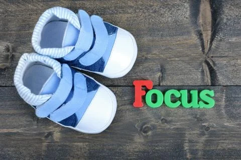 Focus on wooden table 스톡 사진
