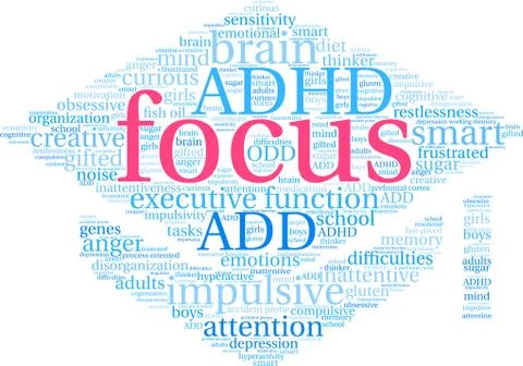 Focus Word Cloud Stock Illustration