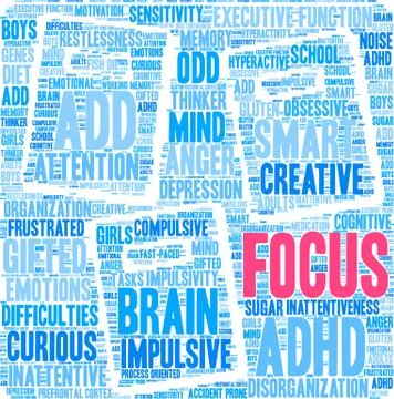 Focus Word Cloud Illustrazione stock