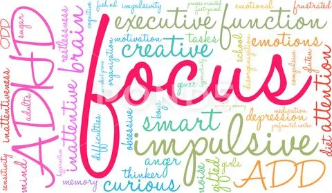 Focus Word Cloud Ilustraciones de archivo