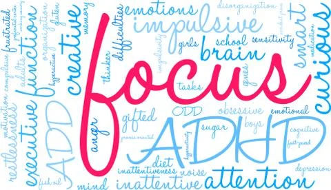 Focus Word Cloud Illustrazione stock