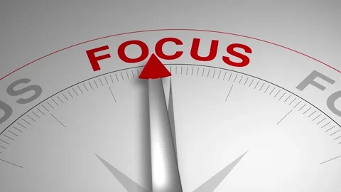 Focus Word or Text Gauge Arrow Compass Animation Concept on White Background Stock Footage 301484233