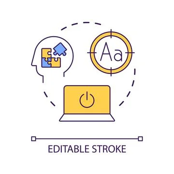 Focus on work tasks concept icon Stock Illustration