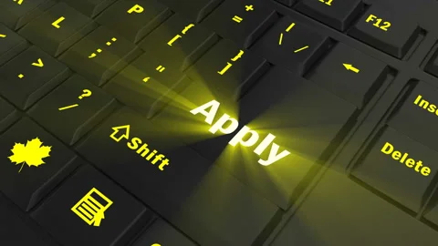 Focus on the yellow glowing Apply button Stock Footage 100682165