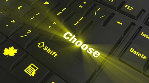 Focus on the yellow glowing Choose button Stock Footage 100679074